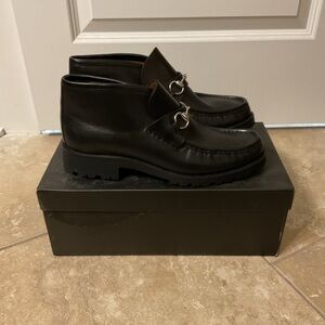 Gucci Black Chukka Boots with Silver Detail
